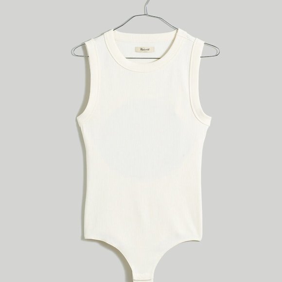 Madewell Crewneck Bodysuit with Cutout in Sleekhold - Large - NWT - Picture 3 of 3